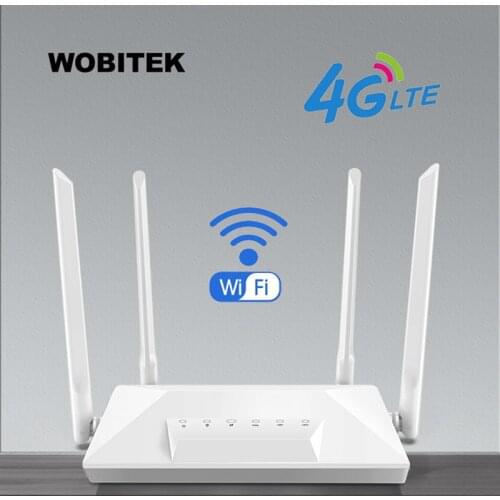 WOBITEK Unlocked 4G LTE Router CAT4 WiFi CPE Hotspot RJ45 LAN Ethernet Wireless Modem Sim Card Slot 150Mbps External Antenna