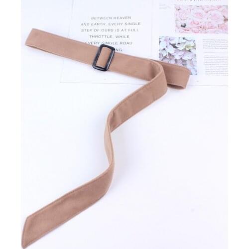 Fashion wide waist woollen belts women ladies solid ribbon knot rope for overcoat strap ceinture femme
