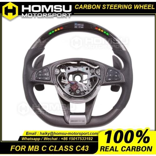 Real Carbon Fiber Steering wheel for mercedes benz C Class W205 C 43 4MATIC 2015