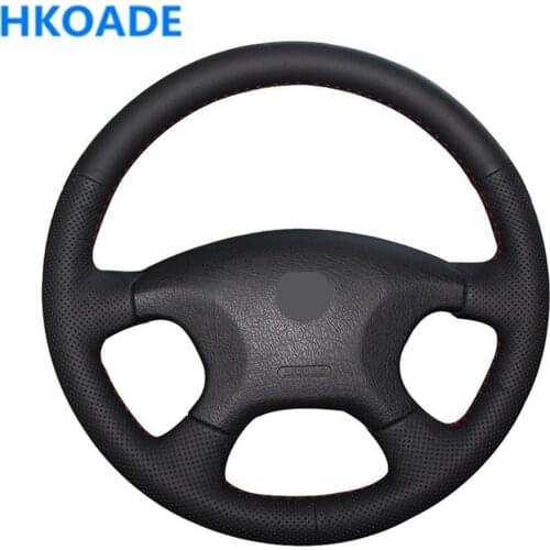 DIY Hand-stitched Black Artificial Leather Accessories Steering Wheel Cover For Citroen Elysee c-elysee Citroen Xsara Picasso