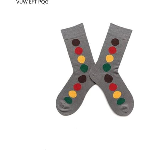 Gray street socks spring and summer couple big dot design models cotton trend hit color personality sock
