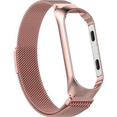 Replacement Magnetic Stainless Steel Watch Frame Band Strap for Xiaomi Mi Band 3/4 Smart Watch Bracelet