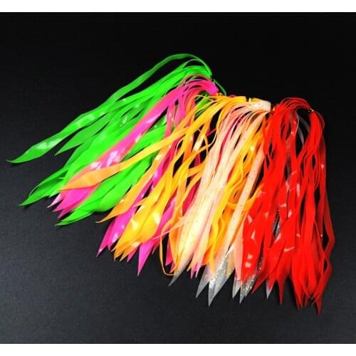 50 pcs Luminous Silicone streamer Red Orange Green Pink Silicone Skirts for Spinnerbait Buzzbait Rubber Jig Lures Squid Skirts