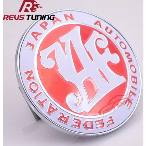 90mm Universal Aluminum+Plastic Red/Blue/Black/Yellow/Purple/Green Car Front Grille Badge JAF Badge Emblem JDM Logo Emblem