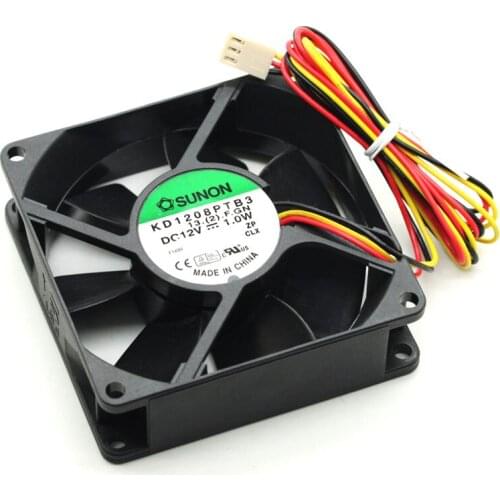 KD1208PTB3 1.0W 8025 double ball bearing mute computer case fan 6 Month Warranty