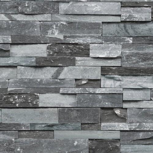 Vintage Stacked Brick 3D Stone Wallpaper Roll Grey Brick Wall Background for Living Room Pvc Vinyl Wall Paper Stereoscopic Look