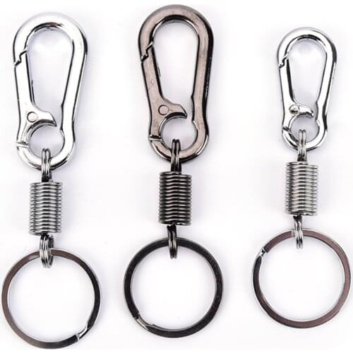 Top quality Stainless steel Gourd Buckle carabiner keychain Waist Belt Clip anti-lost buckle hanging retractable keyring