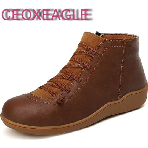 2021 Botas Mujer Fashion Square Heel Platforms Zapatos Mujer PU Leather Chelsea Women Boots Motorcycle Shoes Hot Sale Martin