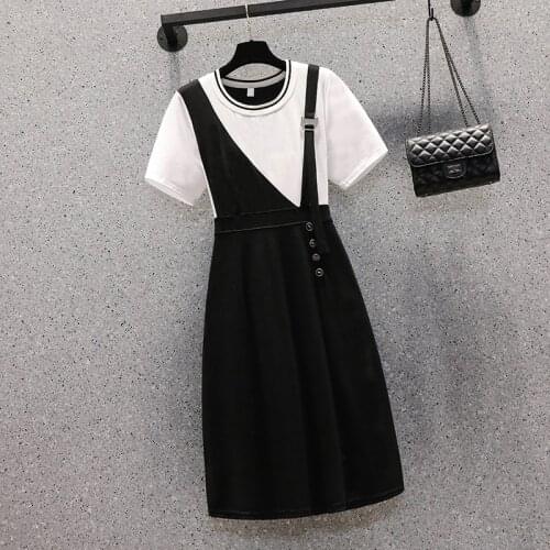 M-5XL plus size women Patchwork Office dresses 2021 Summer short sleeve o neck button casual a line female dress vestidos