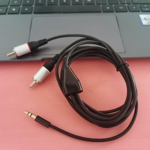 3.5 to 2RCA audio cable 2m 6ft black