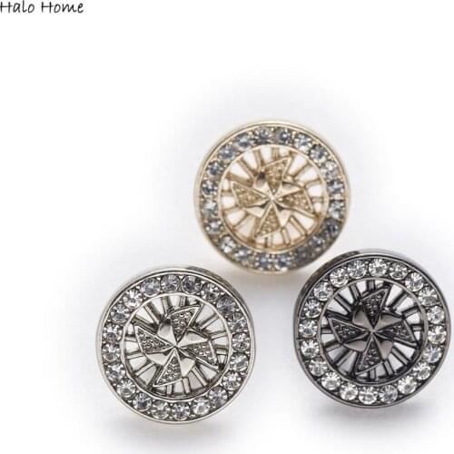 5pcs Zircon Small windmill Metal Buttons Sewing Scrapbooking Clothing Blouse Gift Bag Craft Accessories Decorations 11mm