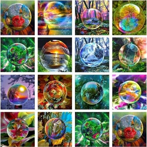 5D DIY Diamond Painting Landscape Bubble Full Drill Mosaic Scenery Embroidery Cross Stitch Art Craft Home Room Decoration