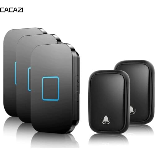 CACAZI Wireless Self-powered Doorbell Waterproof No battery Required Button US EU UK AU Plug Home Call Ring Bell 150M Remote