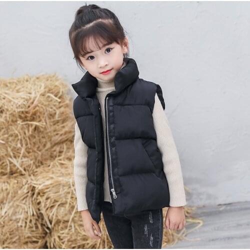 2021 Autumn Winter Girls Warm Vest Boys Thicken Waistcoat Kids Outerwear Vest Children Teens Cotton Sleeveless Jackets DT323