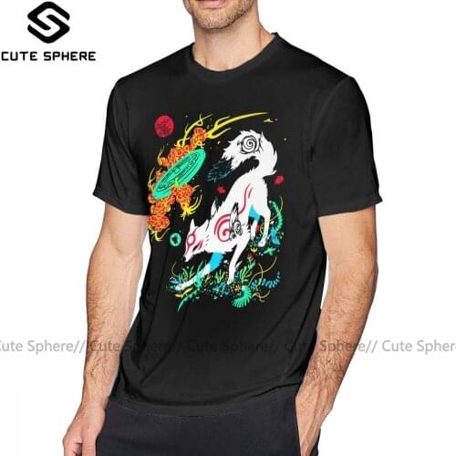 Okami T Shirt Kami Of The Rising Sun T-Shirt Casual Man Tee Shirt 100 Percent Cotton Funny Print Oversized Short-Sleeve Tshirt