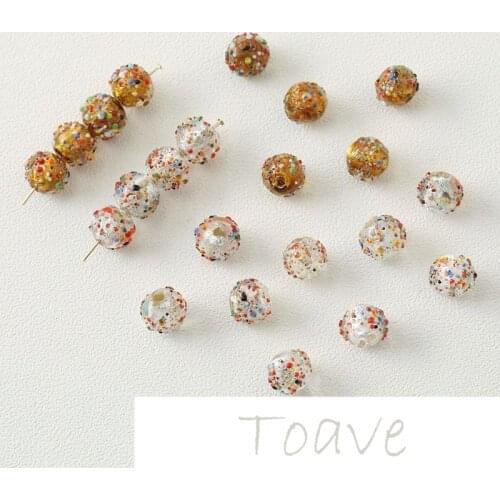 Round glazed silver foil beads, colored sugar beads, diy beaded, hand-made earrings, necklaces, bracelets, material accessories