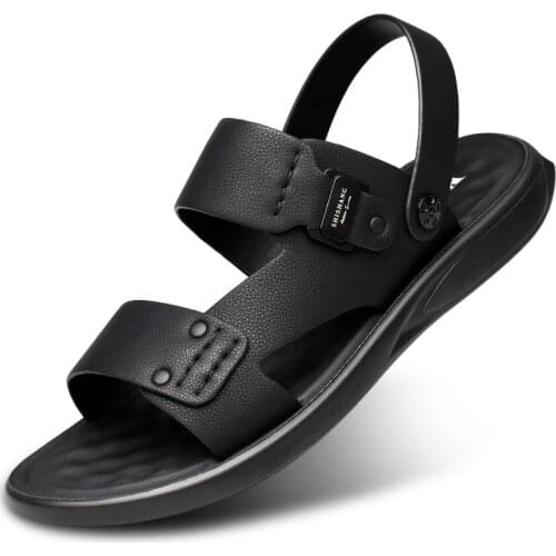 Summer Sandals Men Classic Roman Leather Sandals Outdoor Slippers Sneaker Beach Rubber Men Water Trekking Sandals