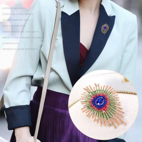 Fashion Dripping Rhinestones Brooch Accessories Fashion Ladies Jewelry Scarf Buckle Alloy Rhinestones Brooch