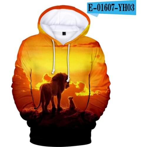 Men Hoodie Pullover Hot Sale Film glory kingdom King The Lion King Simba 3D Men Hoodie Pullovers Sweatshirt Boys/girls Hip Hop H