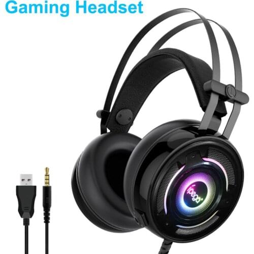 Headphones Wired Headset with Built-in Microphone Gaming Headphone with RGB Light Effect for N-Switch Lite PC Tablet