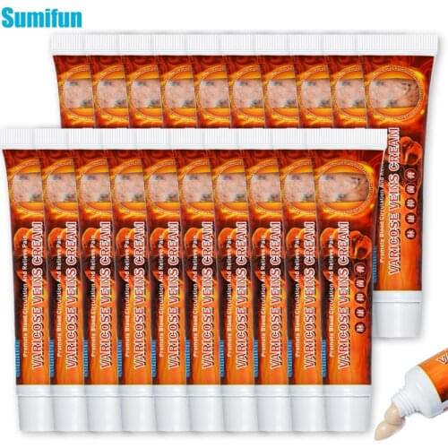 20pcs Sumifun 2020 New Varicose Veins Treatment Cream 100% Original Vasculitis Phlebitis Spider Pain Relief Ointment