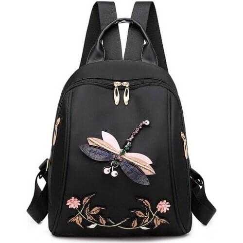 2020 Spring New Chinese Style Ladies Backpack Oxford College Bags Purse Women School Bag Pack