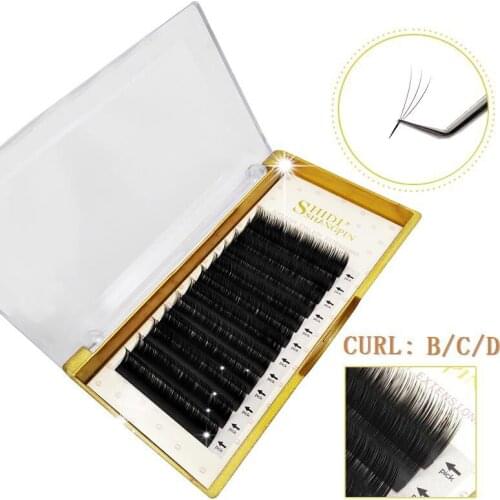 New Soft Grafted Eyelashes 0.07B/C/D With Gold Box Makeup Lashes