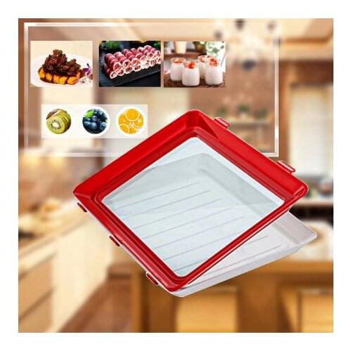 Creative Vacuum Fresh-keeping Spacer Tray Food Preservation Tray Healthy Kitchen Tool Food Storage Tray Refrigerator Food Storag