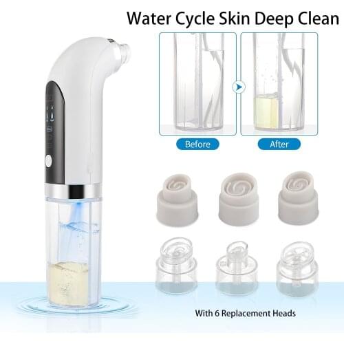 Rechargeable Blackhead Remover Small Bubble Nose Face Cleaner Water Cycle Skin Deep Cleaning Vacumn Sunction Ance Pore Removal