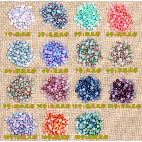10000pcs 4mm Half Round Multicolored Pearl Bead For Sewing UV Epoxy Filler Resin Jewelry Making Craft Nail art Accessories
