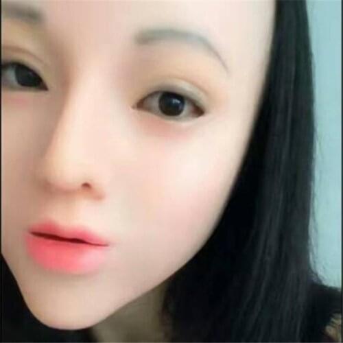 Realistic Sexy Female Masks Latex Sunscreen Mask Sexy Women Skin Masquerade Mask Transgender Half Covered Mask Role Play
