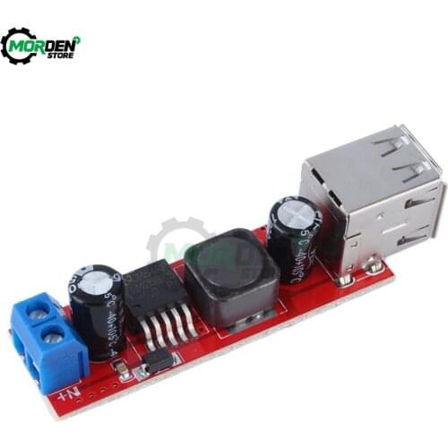 DC 6V-40V To 5V 3A Double Dual USB Charge DC-DC Step Down Converter Module For Vehicle Car Charger LM2596