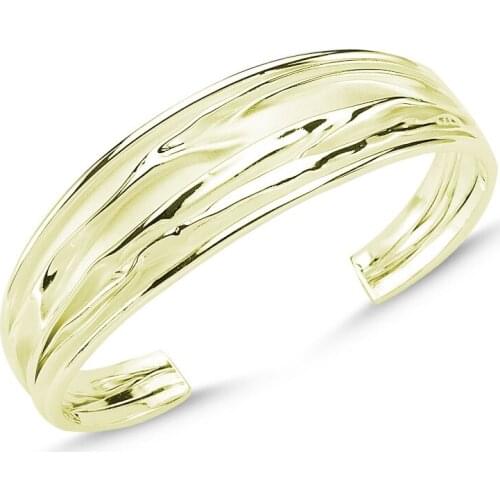 Silverlina Silver Gold Plated Six Open Wrinkled Bracelet