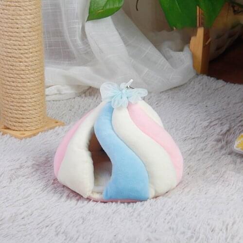 Cute Pet Cage For Hamster Creative Marshmallow Color Warm Cotton House Pet Nest Animal Hanging Bed Small Animal Accessories