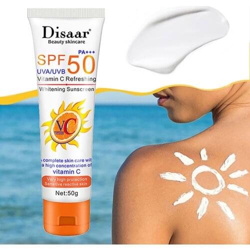 50g Facial Body Sunscreen Cream Whitening Hydrating Long-Lasting SPF 50 Summer Anti-UV Concealer For Men And Women Skin Care