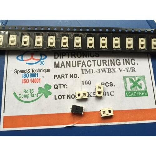 Taiwan Yuanda DIP TML-3WBX with light switch Tact switch 4*6.8*2.5 blue with LED light