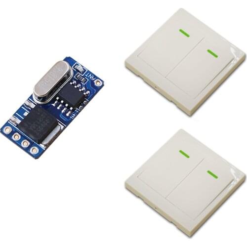 Top DC3.5V 6V 9V 12V New Multi-function 1CH Wireless Remote Control Switch System Receiver & 2*White Wall Panel Sticky Remote