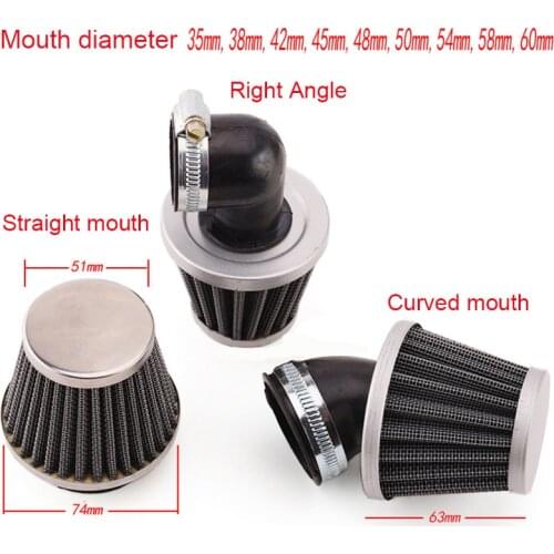 Motorcycle Air Filter Cleaner Universal For Honda Yamaha Suzuki Kawasaki Taotao Kazuma Dirt Pit Street Bike 35-60mm Air Filters