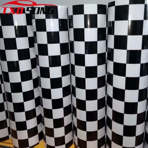 50cmx2/300cm Black White Grid Camouflage Vinyl Film Racing Motor Sport Checkered Flag Sticker Decal Car Motorcycle Scooter Wrap