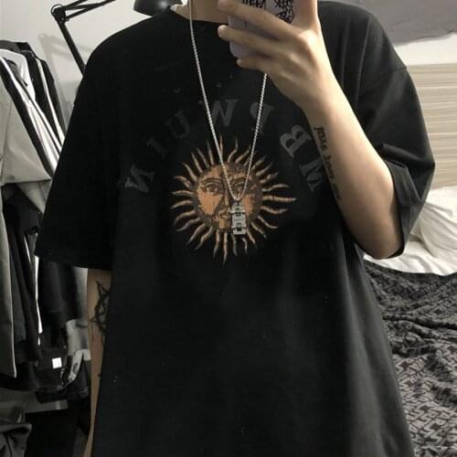 Kpop Women T-Shirt Streetwear Harajuku Women Print Summer Loose Grunge Dropshipping Large Size Ulzzang Punk Clothes Vintage Tops