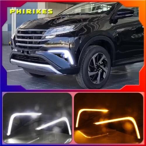 1 Pair For Toyota Rush 2018 2019 LED Daytime Running Light Car Accessories Waterproof 12V DRL Fog Lamp Decoration