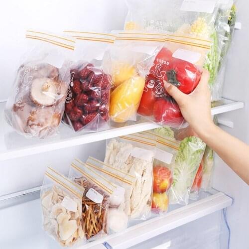 15/25/30PCS Fresh Zipper Bag Freezing Preservation Food Storage Bag Transparent Self Sealed Bags Kitchen Storage Accessories