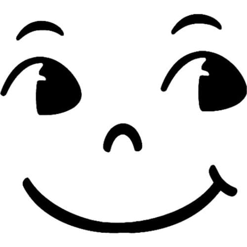 15CM*13.3CM Funny Adult Car Sticker Smile Face Vinyl Decals Black/Silver c1-6935