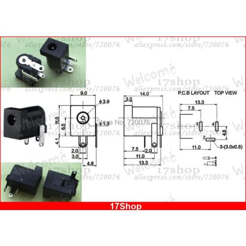 20PCS 3.5mm X 1.35MM DC jack socketFemale for PCB Charger Power Plug Terminals