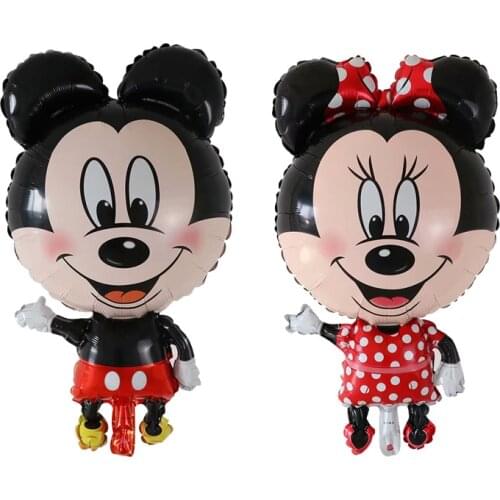 50Pcs Big Cartoon Mickey Minnie Head Foil Balloons Baby Shower Birthday Party Wedding Decoration Helium Air Globos Kids Toy Gift