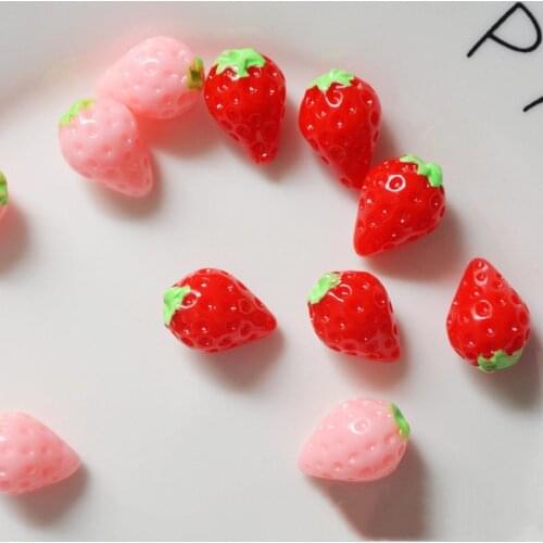 6pcs Miniature Fruit Kitchen Artificial Fake Strawberry Home Decoration Kitchen Toy