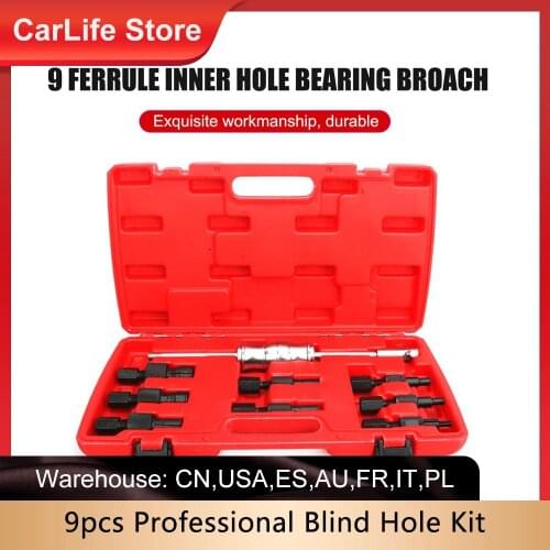 9pc Blind Hole Kit Slide Hammer Pilot Internal Bearing Puller Bearing Extractor Removal Kit Durable Professional Kits