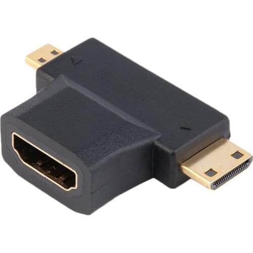 HDMI-compatible Female to Male Mini HDMI-compatible Type C + Male Micro HDMI-compatible Type Adapter adapter for Audio&Video