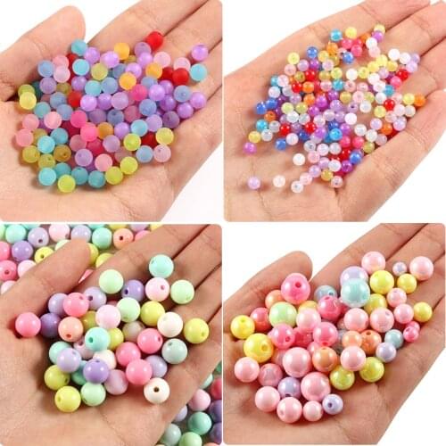 Acrylic Beads Colorful Round Spacer Beads For Jewelry Making Handmade DIY Jewelry Bracelet Necklace Accessories For Handicrafts