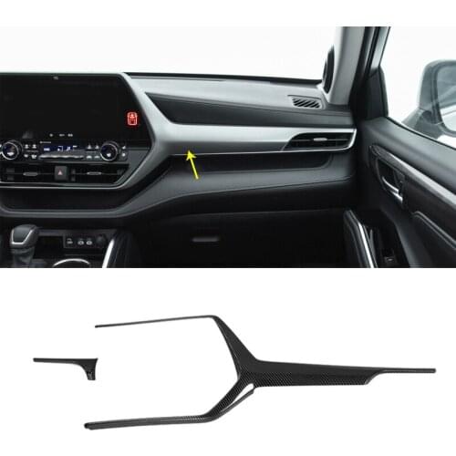 For Toyota Highlander XU70 2021 2022 Car Accessories Carbon Fiber Style Center console Interior Instrument Panel Around trim